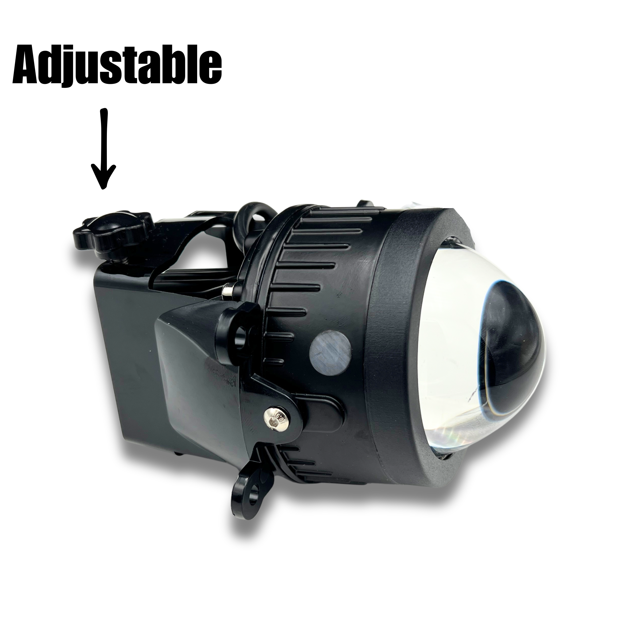 LED fog light projector with strong yellow beam for fog and rain conditions
