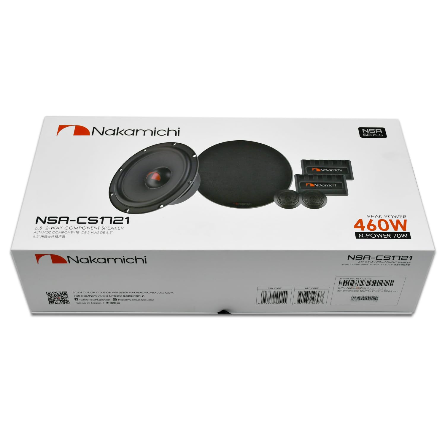 Nakamichi NSA-CS1721 6.5" 2-Way Component Speaker System