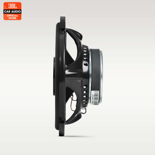 Side view of the JBL Stage3 627F speaker, highlighting the vented basket frame design.