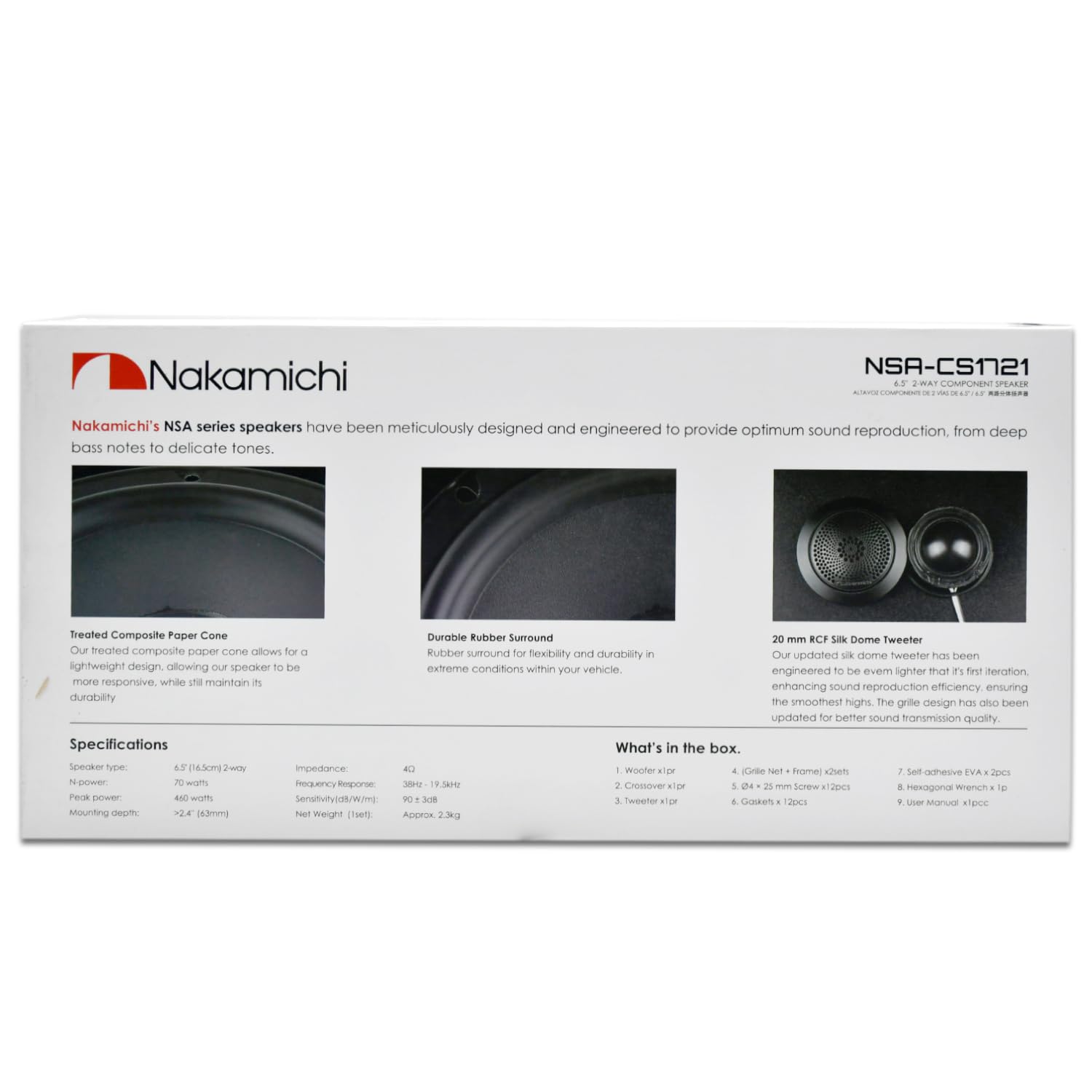 Nakamichi NSA-CS1721 6.5" 2-Way Component Speaker System