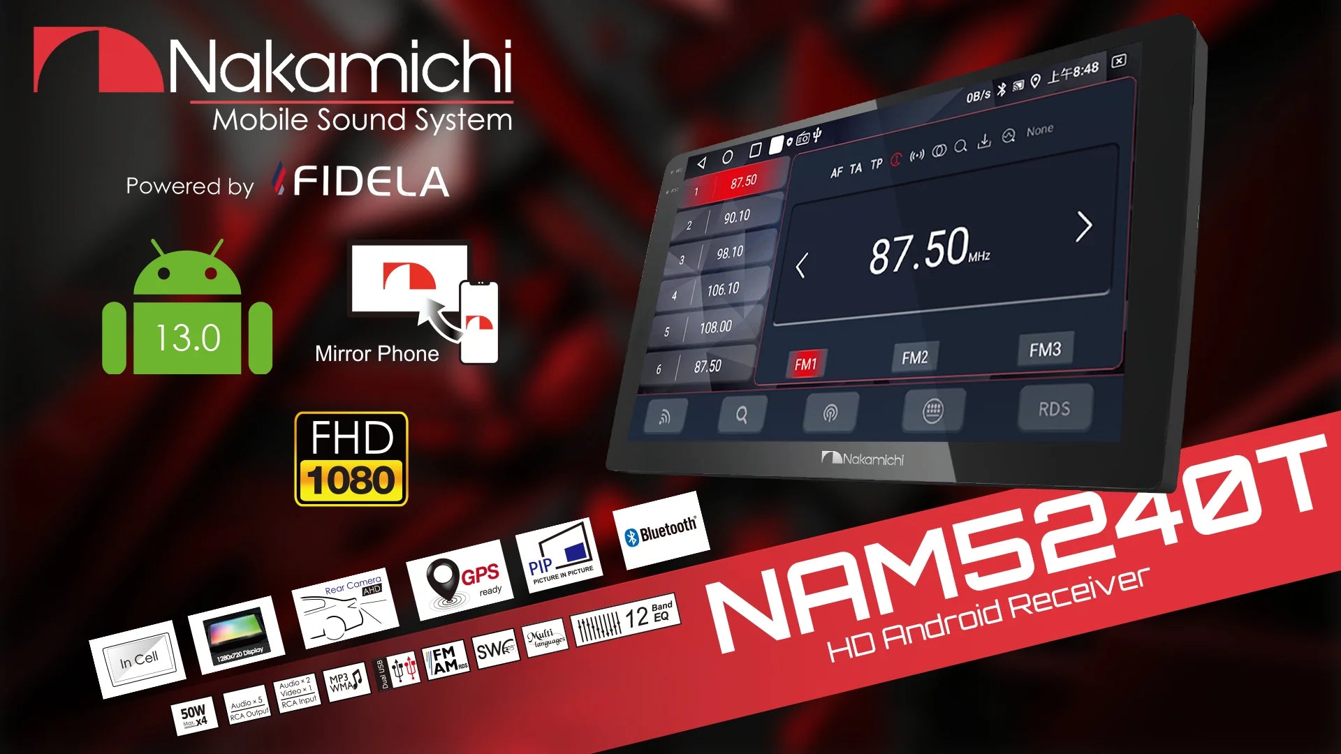 NAM5240: Nakamichi 9/10-inch Android Head Unit with 2GB RAM & 32GB Storage