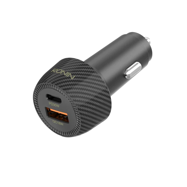 Ronin R-2505 48W Fast Car Charger | Dual Port (QC 3.0 & PD 3.0) with Smart Protection