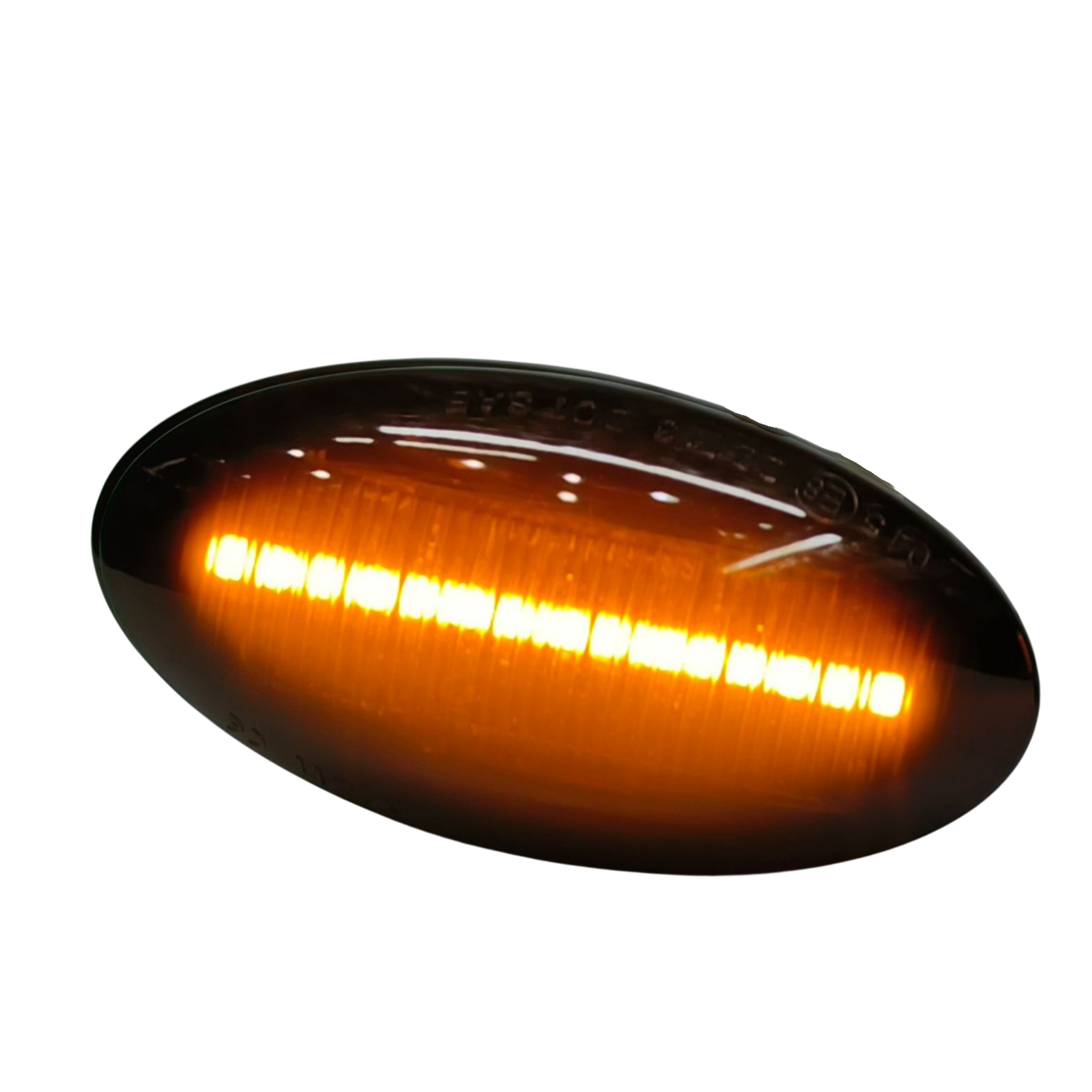 Dynamic side marker lights installed on car showing sequential turn signal effect